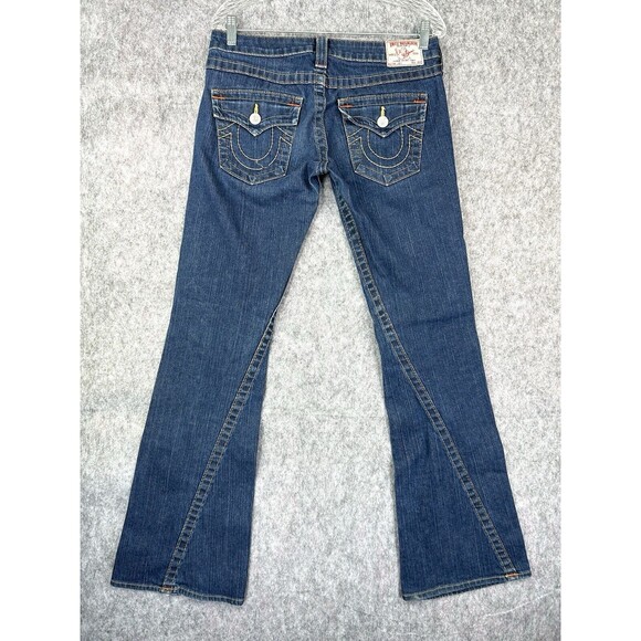 True Religion Jeans Women's 29 Rainbow Joey Flare Boot Cut Twisted Seam Made USA - Picture 3 of 8